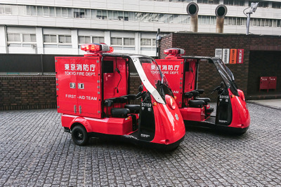 光岡3輪EV「ライク-T3 緊急自動車」、東京消防出初式で初公開 画像