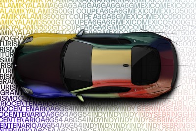 マセラティ『グラントゥーリズモ』新型、過去の名車の14色で彩る…ミラノデザインウィーク2023で発表へ 画像